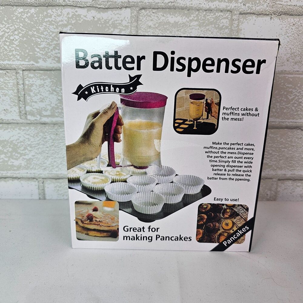 Kitchen Batter Dispenser Pancake Cupcake Muffin Pourer Purple New in Box